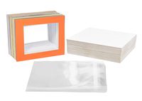 Golden State Art, Pack of 50 Mixed Colors Pre-Cut 11x14 Picture Mat for 8x10 Photo with White Core Bevel Cut Mattes Sets. Includes 50 High Premier Acid Free Mats & 50 Backing Board & 50 Clear Bags