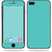 MightySkins Skin Compatible with Apple iPhone 8 Plus - Solid Turquoise | Protective, Durable, and Unique Vinyl Decal wrap Cover | Easy to Apply, Remove, and Change Styles | Made in The USA