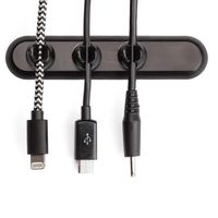 C-Slide Magnetic Cable Organizer - 3-Clip Cable Quacks Cord Clips - Desktop Cable Management, Home or Office Cord Organizer 3.5" L x 0.75" W x 0.55" Tall - Power & Mouse Cord Management