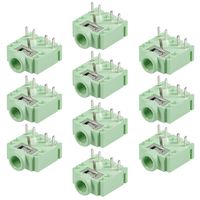uxcell PCB Mount 3.5mm 5 Pin Socket Headphone Stereo Jack Audio Video Connector PJ307 Green 10Pcs