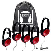 HamiltonBuhl Sack-O-Phones, 5 Red Primo Headphones