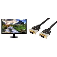 Acer SB220Q bi 21.5%22 Full HD (1920 x 1080) IPS Ultra-Thin Zero Frame Monitor (HDMI & VGA Port) Bundle with AmazonBasics VGA to VGA PC Computer Monitor Cable - 6 Feet (1.8 Meters)