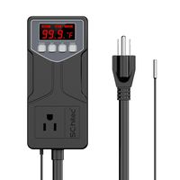 SCGK SC-1820 Temperature Controller -58~230°F/110V/1650W/15A Digital Thermostat Switch Controller Outlet Waterproof Probe NTC Sensor for Greenhouse Homebrew Incubation