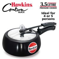 Hawkins CB35 Hard Anodised Pressure Cooker, 3.5-Liter, Contura Black