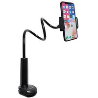 Tryone Gooseneck Phone Holder, Flexible Long Arm Mount Stand Compatible with Smartphones, Max Width 3in, Overall Length 27.5in(Black)