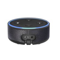 Ashipher Amazon Echo Dot Case - Wall Mount Portable Protective Hard Case with Leather Wall Holder Mount for Amazon Echo Dot (2nd Generation) (Black)