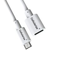 [Charge Only] Micro USB Extension Cable, Cellularize (White 5M/15FT) Male to Female Extender Charge Cord Wire Adapter for Samsung, HTC Smart Phone Tablet, Ring Solar Panel, Ring Stick Up Cam