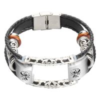 somoder Leather Bands Compatible Fitbit Alta HR & Fitbit Alta, Handmade Vintage Fashion Alloy Leather Bracelet Replacement for Fitbit Alta Bands, Adjustable 5.5" - 8.5"