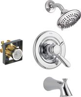 Delta Faucet Lahara 17 Series Dual-Function Tub and Shower Trim Kit with 5-Spray Touch-Clean Shower Head, Chrome T17438 (Valve Included)