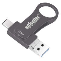 NO1seller Top Flash Drive for iPhone 128GB,USB Tpye C 3.0 Flash Drive Memory Stick for iPhone iPad PC Android External Storage,3 in 1 Photo Stick Space Gray