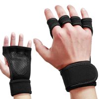 Premium Non-Slip Exercise Gloves for Men & Women - Gym Gloves Fitness Gloves, Workout Gloves for Weightlifting、Pull-up、Cross Training (1 Pair,Black L)