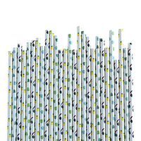 Tropical Paper Straws with Toucan Straws, Tropical Leaves Straws, and Pineapple Straws, Made in America by REVEL & Co, Package of 50 Straws