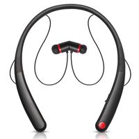 Wireless Bluetooth Headphones, BestOnly Magnetic Neckband Headset Sport Running in-Ear Earbuds, Noise Cancelling Sweatproof Stereo Earphones with Mic, Black/Red
