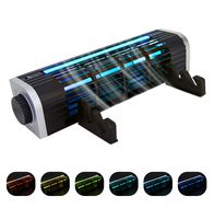 MoKo Laptop Cooler, Cross-Flow Cooling Fan Pad Silent Laptop Radiator with RGB Light, Adjustable Stand and Wind Speed, Turbine Fan Cooler for Laptop, Tablet and Phone, Desktop Fan - Black + Silver