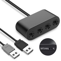 TUTUO Gamecube Controller Adapter，Wii U Gamecube NGC Controller Adapter for Nintendo Switch & PC with 4 Port Plug, No Driver Converter