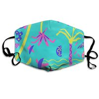 YUIOP Summer Beach Printed Mask Neutral Mask for Men and Women Polyester Dust-Proof Breathable Mask