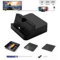 Kuxiu Gulikit Portable DIY Switch Dock Set Replacement Case Kit Compatible for Nintendo Switch, All Necessary Accessories Included Except Circuit Board Chip