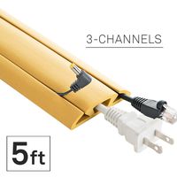 Cable Management Floor Cord Protector and Concealer Size: 0.75" H x 2.75" W x 60" D, Color: Tan