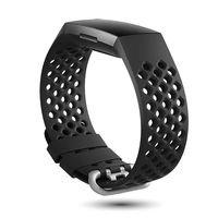 X4-Tech Compatible with Fitbit Charge 3 Bands Women Men, Soft Breathable Silicone Sports Straps Compatible with Charge 3 & Charge 3 SE (Black)
