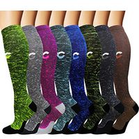 Knee High Compression Socks for Men & Women(8 Pairs)-Best for Running,Athletic and Travel -15-20mmHg (Small/Medium)