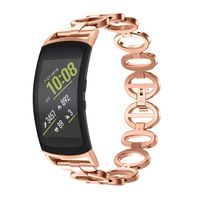 Women Stainless Steel Bracelet Band Strap Replacement for Samsung Gear Fit 2/ Gear Fit 2 Pro (Rose Gold)