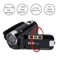 Mugast Portable Full High Definition DV Camera, 1080P 16X 270° Rotation Digital Video Camcorder with COMS Sensor for Home Party, Outdoor Picnic, Camping, etc(Black)