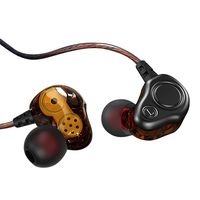 Lanyasir S200 in-Ear Earbuds Headphones Dual Dynamic Drivers Earphones with Mic Strong Bass and Noise Reduction Volume Control Headset for Smartphones Computer PC Tablet(Black)