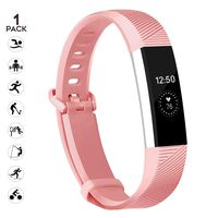 Alta HR Bands Compatible with Alta Ace Clourful Replacement Personalized Bracelet Gifts for Fashion Men & Women Slicon Waterproof Sport Smart Watch Bands with Metal Clasp (Pink, Large)