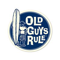 OLD GUYS RULE Sticker for Men | Surfer Guy II | Cool Wall Decal for Car, Laptop | 3.5 in | Funny Gift for Dad