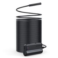 DEPSTECH 1200P Semi-Rigid Wireless Endoscope, 2.0 MP HD WiFi Borescope Inspection Camera,16 inch Focal Distance & 2200mAh Battery Snake Camera for Android & iOS Smartphone Tablet - Black 49.2FT