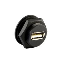 ASI ASICPICUSB2.0AS USB 2.0 Type A Panel Mount Waterproof Connector, Shielded, Front Mount, Female to 4-Pin, IP67, NEMA 6 and 6P