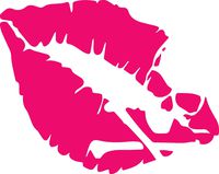 ANGDEST Poison Lips (Pink) (Set of 2) Premium Waterproof Vinyl Decal Stickers for Laptop Phone Accessory Helmet Car Window Bumper Mug Tuber Cup Door Wall Decoration