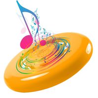 Bluetooth Speaker Flying Disc; Plays Music, Dust Proof Waterproof Shock Resistant, Light up at Night, Magnetic Charging Adaptor, by Clearon (Orange)