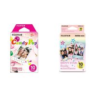 Fujifilm Instax Mini Candy Pop Film - 10 Exposures &  Instax Mini Shiny Star Film - 10 Exposures