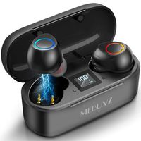 True Wireless Earbuds, MEBUYZ Bluetooth 5.0 Headphones with Qualcomm APTX Stereo Audio, CVC8.0 Noise Cancelling Built-in Mic in-Ear Earphones 32H Playtime with Charging Case Waterproof Sport Earpiece
