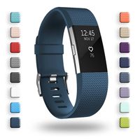 POY Replacement Bands Compatible for Fitbit Charge 2, Classic Edition Adjustable Sport Wristbands, Small Dark Blue