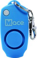 Mace Brand 130dB Personal Alarm Key Chain with Bag Clip, Backup Whistle, and Hidden Off Button for Self Defense, Blue