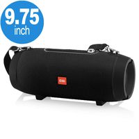 E66 Large Portable Heavy Duty Drum Style Bluetooth Wireless Speaker. 9.75 Inch (Black)