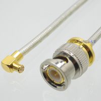 BNC male to MCX plug right angle 20inch flexible semi-rigid RG402 0.141" pigtail Quick USA Shipping