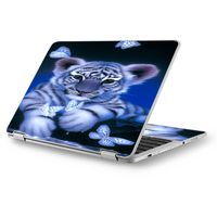 Skin Decal for Asus Chromebook 12.5" Flip C302CA Laptop Vinyl Wrap/Cute White Tiger Cub Butterflies
