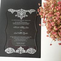 4.75X6.75 Inch Clear Acrylic Pocket Wedding Invitation Card Printing Letters 3mm Thickness(1lot=100pcs)