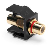 Leviton 40830-BER QuickPort RCA, Gold-Plated Connector with Red Stripe, Black