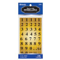 BAZIC Gold Foil Number Label (378/Pack) (Case of 24)