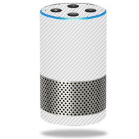 MightySkins Skin Compatible with Amazon Echo (2ND Gen) - White Carbon Fiber | Protective, Durable, and Unique Vinyl Decal Wrap Cover | Easy to Apply, Remove, and Change Styles | Made in The USA