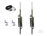 Dual Monkey Made CB Radio Antennas - Medium Shaft - 18ft Dual Coax - Brackets and Stud