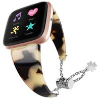 Shangpule Bands Compatible for Fitbit Versa/Versa 2/Versa Lite/SE, Resin Bracelet Strap Replacement Wristband Versa Smart Fitness Watch Women Men (Ink Painting)