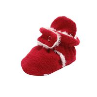 Axinke Infants Winter Warm Soft Comfy Cotton Crib Shoes Ankle Boots (12-18 Months, Red 2)