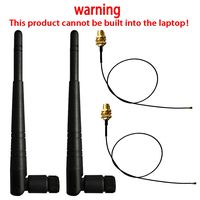 HUYUN IPEX MHF4 Antenna WiFi Cable for NGFF/M.2 WIFI/WLAN Card/3G/4G/LTE WWAN Module (15.5CM Wireless 2.4GHz 5GHz Dual Band WiFi Antenna & 25CM RP-SMA MHF4/IPX Pigtail)