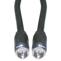 F-pin RG6 Coaxial Cable, Black, F-pin Male, UL Rated, 15 Foot