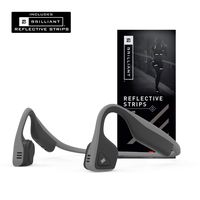 AfterShokz Titanium Open-Ear Wireless Bone Conduction Headphones with Brilliant Reflective Strips, Slate Grey, AS600SG-BR